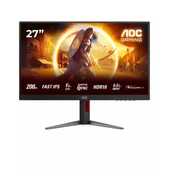  AOC IPS Gaming 200Hz monitor 27" 27G4HA, 1920x1080, 16:9, 300 cd/m2, 1ms, HDMIx2/DisplayPort