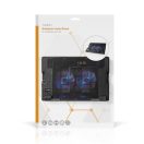 Nedis NBCR200BK notebook hűtő, 18", 2 X 140mm ventilátor, LED, 1200 rpm