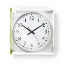 Nedis CLWA016PC38AL falióra, 38 cm átmérő,  1 x AA, ezüst/fehér, quarz technológia, 1,5V