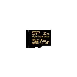   SILICON POWER Memóriakártya MicroSDHC 32GB CL10 UHS-I U3 V30 A1, Golden Series High Endurance