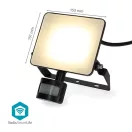 Nedis WIFILOFS21FBK mozgásérzékelős kűltéri lámpa, 1620 lm, Wi-Fi, 20 W, Meleg fehértől hideg fehérig, 3000 - 6500K