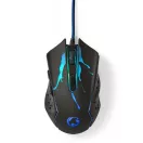 Nedis GMWD210BK gamer egér, 1200 / 1800 / 2400 / 3600 dpi | Állítható DPI | Gombok száma: 6 | Programozható gombok