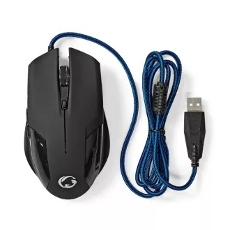   Nedis GMWD110BK gamer egér, 1200 / 2400 / 4800 / 7200 dpi | Állítható DPI | Gombok száma: 6 | Programozható gombok