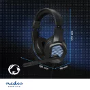 Nedis GHST410BK USB gamer headset, 7.1 térhatás, LED világítás, 2,1m kábel