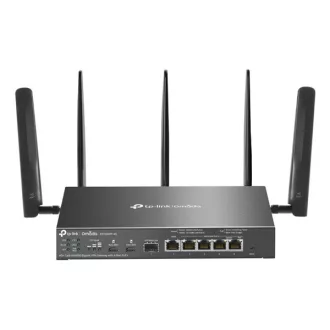   TP-LINK Vezetékes Omada AX3000 VPN Router 1xWAN(1000Mbps) + 4x1000Mbps(POE+) + 1xSFP + 2xSIM, ER706WP-4G