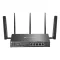 TP-LINK Vezetékes Omada AX3000 VPN Router 1xWAN(1000Mbps) + 4x1000Mbps(POE+) + 1xSFP + 2xSIM, ER706WP-4G