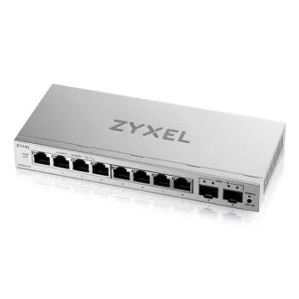   ZYXEL Switch 8x1000Mbps + 2xSFP Fémházas Asztali, Web menedzselés, GS1200-10V3-EU0101F