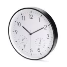 Nedis CLWA4226BK falióra, 30 cm átmérő,  műanyag, csendes szerkezet: óra, hőmérő, páratartamom mérő