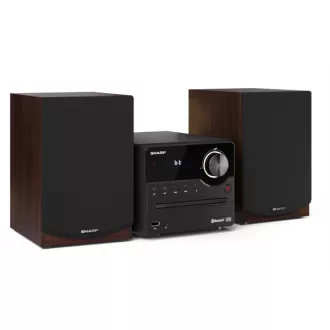   SHARP XL-B512BR Bluetooth mikrohifi rendszer barna fa hangszórókkal, 45W, USB/Bluetooth