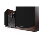 SHARP XL-B512BR Bluetooth mikrohifi rendszer barna fa hangszórókkal, 45W, USB/Bluetooth