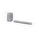 SHARP Q HT-SBW53121(SL) 3.1.2 Dolby Atmos / DTS:X Vezeték nélküli hangprojektor mélynyomóval, Ezüst