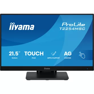   IIYAMA touch IPS monitor 21.5" T2254MSC-B1AG, 1920x1080, 16:9, 300cd/m2, 4ms, HDMI/DP,  hangszóró