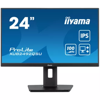   IIYAMA ProLite monitor, IPS, 23.8", 2560x1440, 16:9, 300 cd/m˛, 0,5ms, 1000:1, HDMI/DisplayPort/USB