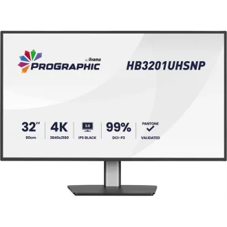   IIYAMA ProLite monitor, IPS, 31.5", 3840x2160, 16:9, 450 cd/m˛, 4ms, 3000:1, HDMI/DisplayPort/USB-C/RJ45