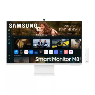   SAMSUNG M8 M80F Vision AI Smart 4K monitor 32", 3840x2160, 16:9, 400cd/m2, 4 ms, HSMI/2xUSB/1xUSB-C, hangszóró, Fehér
