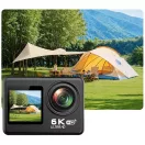 BLACKBIRD Akció Kamera Dual Screen érintő képernyő, távirányító V6 6K Wifi, Fekete