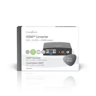   Nedis VCON3454AT (converter) VGA konverter, VGA bemenet, HDMI kimenet 1080p | 1,65 Gbps, aktív eszköz