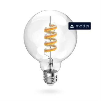   HAMA 176644, OKOS WIFI LED IZZÓ, MATTER, E27, GLOBE, RGBW FILAMENT, 4,9W