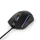 Nedis GMWD510BK gamer egér, állítható 800 / 1200 / 2400 / 3200 / 4800 / 7200 dpi | Gombok száma: 6 | RGB