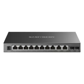   MERCUSYS Switch 12x1000Mbps(8xPOE+) + 2xSFP, Fémházas Asztali, MS112GMP