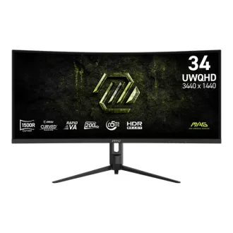   MSI Monitor GAMING MAG 342CQRF E20 Ívelt 34" UWQHD Rapid VA 3440x1440, 200Hz 21:9, 3000:1, 300cd/m2, 0,5ms, 2xHDMI, DP