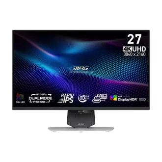   MSI Monitor GAMING MPG 274URDFW E16M 27" RapidIPS UHD 3840x2160, 16:9, 320/160Hz 1000:1, 0,5ms, 2xHDMI, DP, USB-C, White
