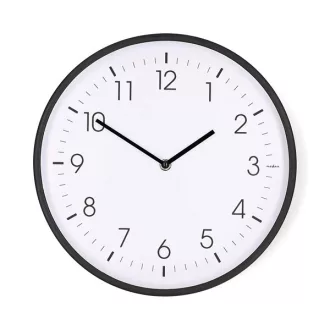   Nedis CLWA1226BK falióra, 30 cm átmérő,  csendes szerkezet, fekete