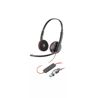   HP POLY fejhallgató Blackwire 3220 sztereó USB-C+USB-C/USB-A adapter (Bulk)