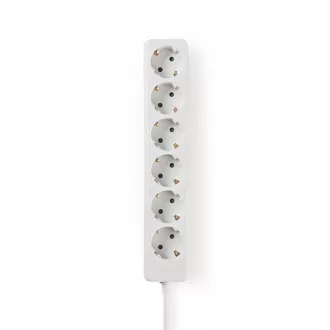   Nedis ESOC630F1WT 6 aljzatos elosztó, 3 m, 3680 W, 16 A, fehér