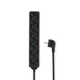  Nedis ESOC630F1BK 6 aljzatos elosztó, 3 m, 3680 W, 16 A, fekete