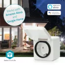 Nedis WIFIPO130FWT kültéri okos konnektor, Wi-Fi, IP44, fogyasztás mérő, 3680 W, földelt érintkező, Android™ / IOS