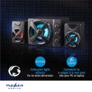 Nedis GSPR31021BK gamer hangszóró készlet, csatornák: 2.1, USB tápellátás, 3,5 mm jack, 33 W, LED, hangerőszabályozó