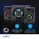 Nedis GSPR31021BK gamer hangszóró készlet, csatornák: 2.1, USB tápellátás, 3,5 mm jack, 33 W, LED, hangerőszabályozó