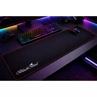   BLACKBIRD Egérpad Gamer DeepBlack  70x30cm 3mm vastag piros varrott szegély