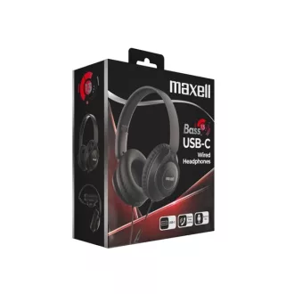   MAXELL Fejhallgató,BASS 13 USB-C, összehajtható, mikrofon, vezetékes, USB-C