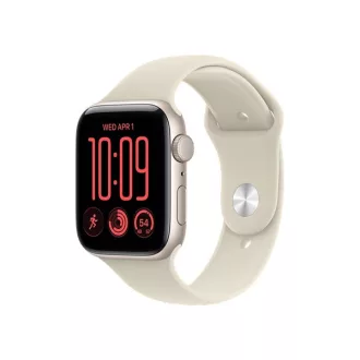   Apple Watch SE3 v2 GPS 40 mm-es csillagfény alumíniumtok homokszínű sportszíjjal – M/L