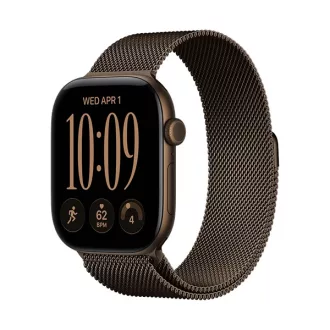   Apple Watch S12 Cellular 46 mm-es sötétbronz alumíniumtok sötétbronz milánói szíjjal – M/L