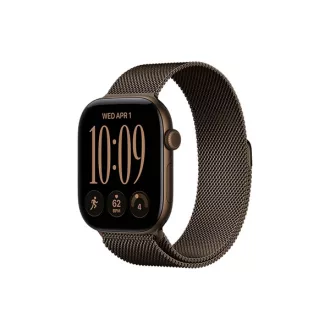   Apple Watch S12 Cellular 42 mm-es sötétbronz alumíniumtok sötétbronz milánói szíjjal