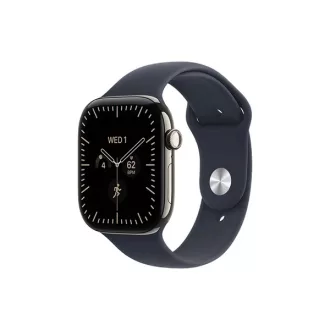   Apple Watch S12 Cellular 42 mm-es natúrtitán tok tengerészkék sportszíjjal – S/M