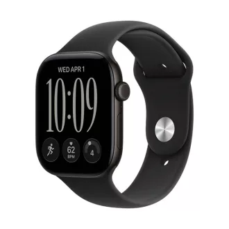   Apple Watch S12 Cellular 46 mm-es fekete alumíniumtok fekete sportszíjjal – S/M