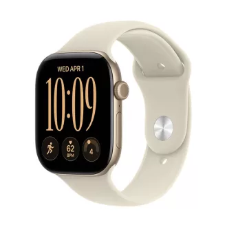   Apple Watch S12 Cellular 46 mm-es világosarany alumíniumtok homokszínű sportszíjjal – M/L
