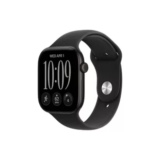   Apple Watch S12 Cellular 42 mm-es fekete alumíniumtok fekete sportszíjjal – M/L