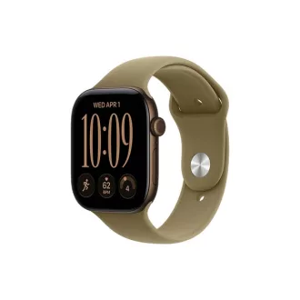   Apple Watch S12 Cellular 42 mm-es sötétbronz alumíniumtok olívazöld sportszíjjal – S/M