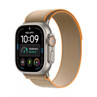   Apple Watch Ultra 4 Cellular 49 mm-es natúrtitán tok homokszínű terepszíjjal – S/M