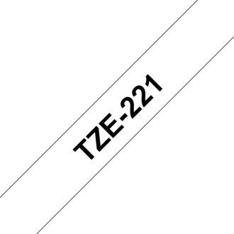   BROTHER szalag TZe-221, Fehér alapon Fekete, Laminált, 9mm  0.35", 8 méter