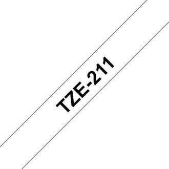   BROTHER szalag TZe-211, Fehér alapon Fekete, Laminált, 6mm  0.23", 8 méter