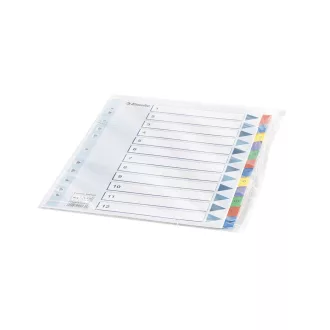   Elválasztólap, A4, regiszteres 1-12 laminált karton fülek 100162 Esselte