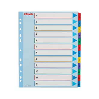   Elválasztólap, A4, Maxi regiszteres 1-12 laminált karton előlap 100209 Esselte