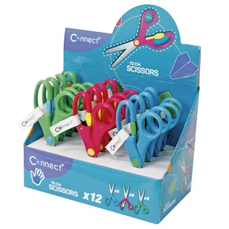   Olló 13cm, iskolai a fogón nyitás rásegítővel, Connect,