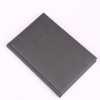   Határidőnapló Bolero B/5, napi krémszínű lapokkal szürke Realsystem 2026.